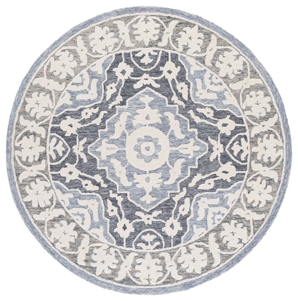 Safavieh Metro Elegant Hand-tufted Runner Rug For Hallways - Luxurious Wool Blend With Timeless Style Light Blue ,Grey 80% Wool,20% Cotton Met709l-6sq