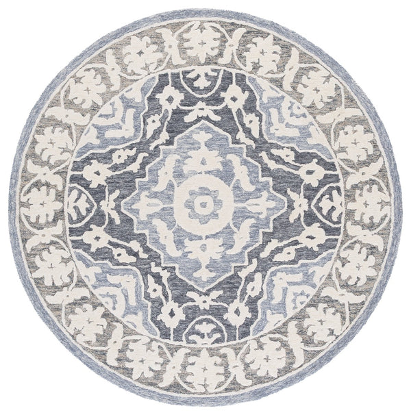 Safavieh Metro Elegant Hand-tufted Runner Rug For Hallways - Luxurious Wool Blend With Timeless Style Light Blue ,Grey 80% Wool,20% Cotton Met709l-6r