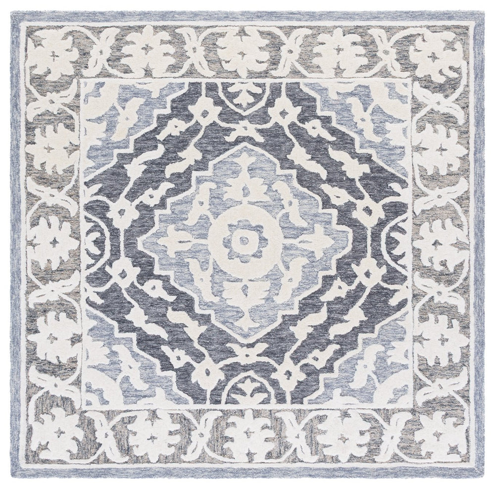 Safavieh Metro Elegant Hand-tufted Runner Rug For Hallways - Luxurious Wool Blend With Timeless Style Light Blue ,Grey 80% Wool,20% Cotton Met709l-6sq