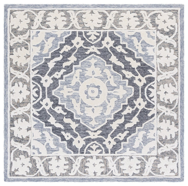 Safavieh Metro Elegant Hand-tufted Runner Rug For Hallways - Luxurious Wool Blend With Timeless Style Light Blue ,Grey 80% Wool,20% Cotton Met709l-6sq