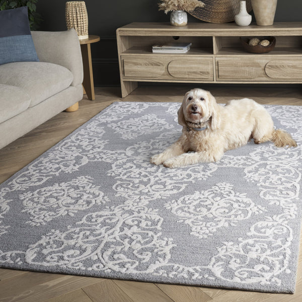 Safavieh Metro Elegant Hand-tufted Grey And Ivory Runner Rug – Perfect For Hallways And Narrow Spaces Grey ,Ivory 80% Wool,20% Cotton Met710f-5