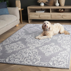 Safavieh Metro Elegant Hand-tufted Area Rug In Grey And Ivory – Perfect For Living Room And Bedroom Decor Grey ,Ivory 80% Wool,20% Cotton Met710f-3