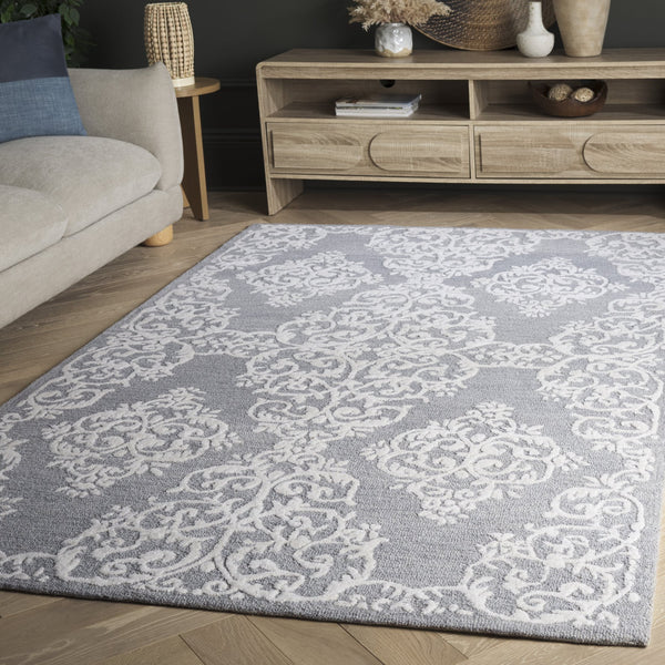 Safavieh Metro Elegant Hand-tufted Grey And Ivory Runner Rug – Perfect For Hallways And Narrow Spaces Grey ,Ivory 80% Wool,20% Cotton Met710f-5