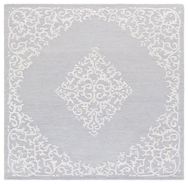 Safavieh Metro Elegant Hand-tufted Grey And Ivory Runner Rug – Perfect For Hallways And Narrow Spaces Grey ,Ivory 80% Wool,20% Cotton Met710f-6sq
