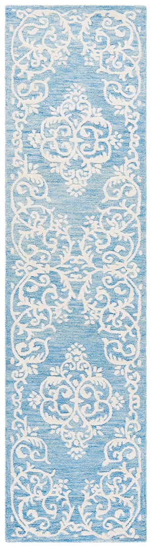 Safavieh Metro Elegant Hand-tufted Grey And Ivory Runner Rug – Perfect For Hallways And Narrow Spaces Blue ,Ivory 80% Wool,20% Cotton Met710m-29