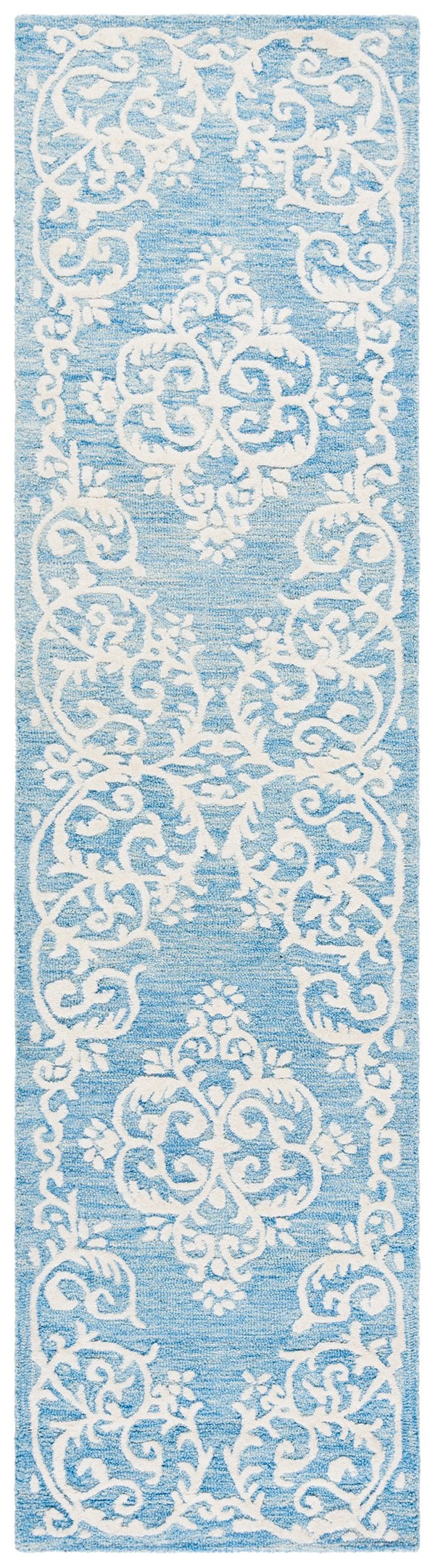 Safavieh Metro Elegant Hand-tufted Grey And Ivory Runner Rug – Perfect For Hallways And Narrow Spaces Blue ,Ivory 80% Wool,20% Cotton Met710m-29