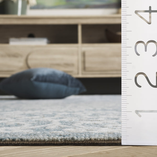 Safavieh Metro Elegant Hand-tufted Grey And Ivory Runner Rug – Perfect For Hallways And Narrow Spaces Blue ,Ivory 80% Wool,20% Cotton Met710m-5