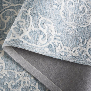 Safavieh Metro Elegant Hand-tufted Grey And Ivory Runner Rug – Perfect For Hallways And Narrow Spaces Blue ,Ivory 80% Wool,20% Cotton Met710m-5