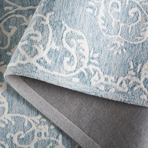 Safavieh Metro Elegant Hand-tufted Area Rug In Grey And Ivory – Perfect For Living Room And Bedroom Decor Blue ,Ivory 80% Wool,20% Cotton Met710m-9