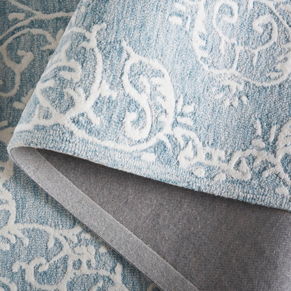 Safavieh Metro Elegant Hand-tufted Area Rug In Grey And Ivory – Perfect For Living Room And Bedroom Decor Blue ,Ivory 80% Wool,20% Cotton Met710m-9