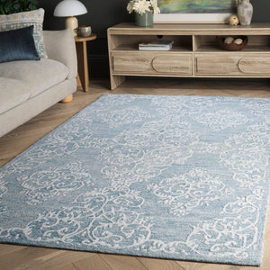 Safavieh Metro Elegant Hand-tufted Area Rug In Grey And Ivory – Perfect For Living Room And Bedroom Decor Blue ,Ivory 80% Wool,20% Cotton Met710m-9
