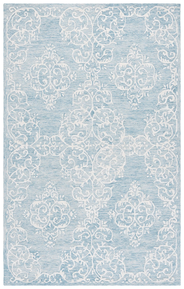 Safavieh Metro Elegant Hand-tufted Grey And Ivory Runner Rug – Perfect For Hallways And Narrow Spaces Blue ,Ivory 80% Wool,20% Cotton Met710m-5