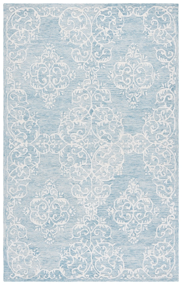 Safavieh Metro Elegant Hand-tufted Area Rug In Grey And Ivory – Perfect For Living Room And Bedroom Decor Blue ,Ivory 80% Wool,20% Cotton Met710m-9