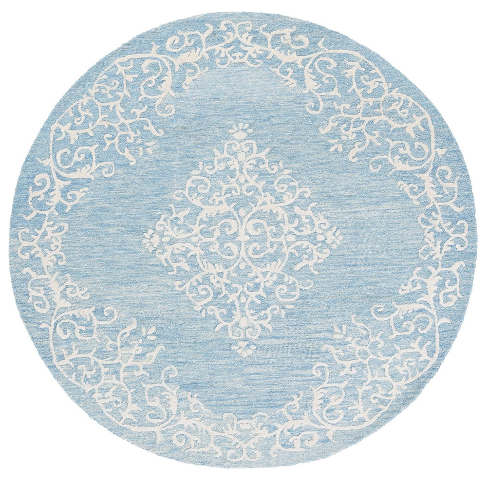 Safavieh Metro Elegant Hand-tufted Grey And Ivory Runner Rug – Perfect For Hallways And Narrow Spaces Blue ,Ivory 80% Wool,20% Cotton Met710m-6r