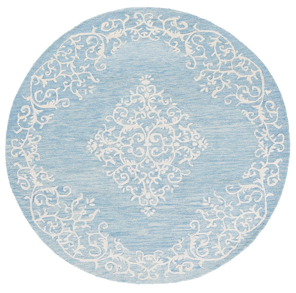 Safavieh Metro Elegant Hand-tufted Grey And Ivory Runner Rug – Perfect For Hallways And Narrow Spaces Blue ,Ivory 80% Wool,20% Cotton Met710m-6r