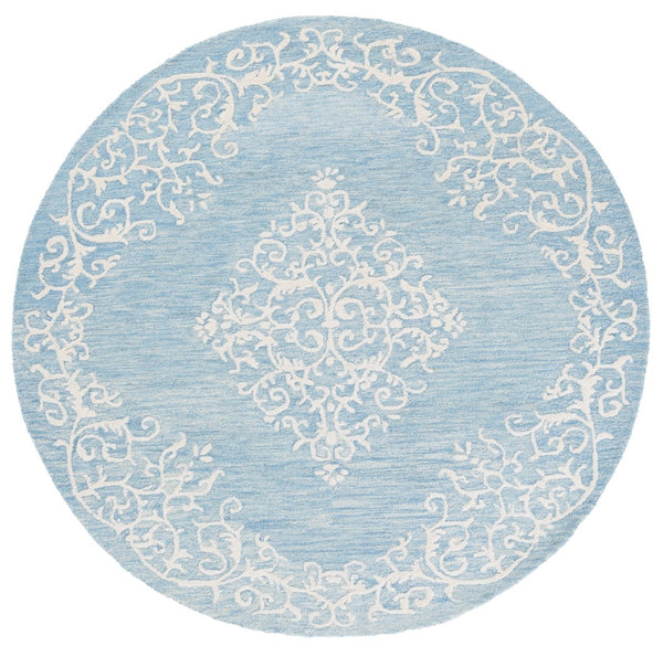 Safavieh Metro Elegant Hand-tufted Area Rug In Grey And Ivory – Perfect For Living Room And Bedroom Decor Blue ,Ivory 80% Wool,20% Cotton Met710m-9