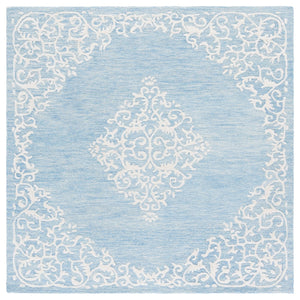 Safavieh Metro Elegant Hand-tufted Grey And Ivory Runner Rug – Perfect For Hallways And Narrow Spaces Blue ,Ivory 80% Wool,20% Cotton Met710m-6sq