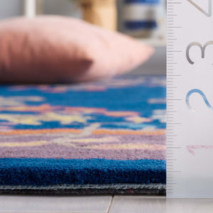 Safavieh Metro Hand-tufted Floral Area Rug - Luxurious Wool-cotton Blend, Artisanal Charm For Timeless Decor Navy ,Brown 80% Wool,20% Cotton Met725n-6r