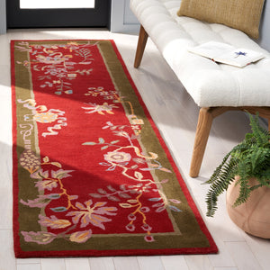 Safavieh Metro Hand-tufted Floral Area Rug - Luxurious Wool-cotton Blend, Artisanal Charm For Timeless Decor Red ,Green 80% Wool,20% Cotton Met725q-6sq
