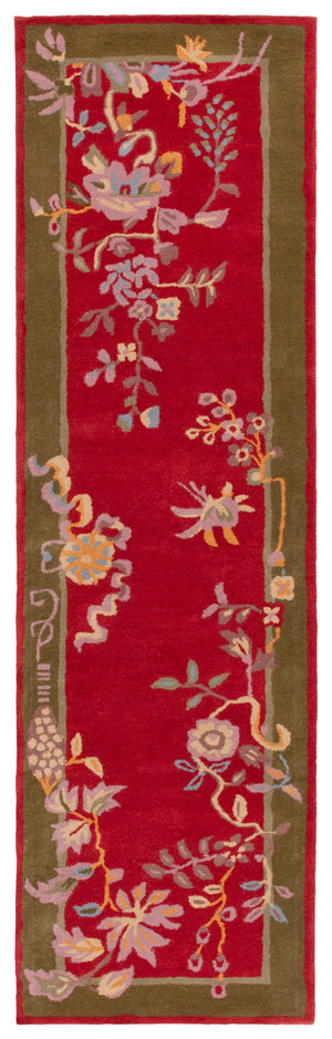 Safavieh Metro Hand-tufted Floral Area Rug - Luxurious Wool-cotton Blend, Artisanal Charm For Timeless Decor Red ,Green 80% Wool,20% Cotton Met725q-6sq