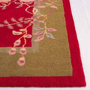 Safavieh Metro Hand-tufted Floral Area Rug - Luxurious Wool-cotton Blend, Artisanal Charm For Timeless Decor Red ,Green 80% Wool,20% Cotton Met725q-6sq