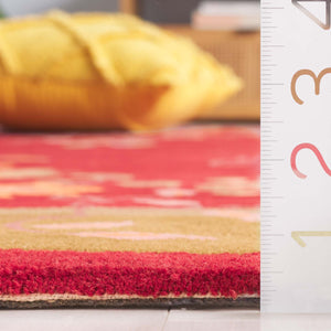 Safavieh Metro Hand-tufted Floral Area Rug - Luxurious Wool-cotton Blend, Artisanal Charm For Timeless Decor Red ,Green 80% Wool,20% Cotton Met725q-6sq