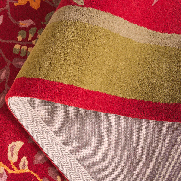 Safavieh Metro Hand-tufted Floral Area Rug - Luxurious Wool-cotton Blend, Artisanal Charm For Timeless Decor Red ,Green 80% Wool,20% Cotton Met725q-6sq