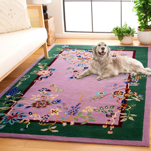 Safavieh Metro Hand-tufted Floral Area Rug - Luxurious Wool-cotton Blend, Artisanal Charm For Timeless Decor Purple ,Green 80% Wool,20% Cotton Met725v-6r