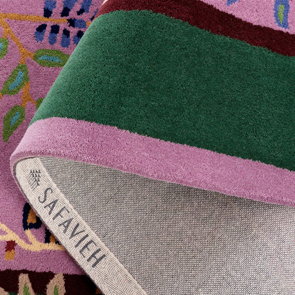 Safavieh Metro Hand-tufted Floral Area Rug - Luxurious Wool-cotton Blend, Artisanal Charm For Timeless Decor Purple ,Green 80% Wool,20% Cotton Met725v-6r