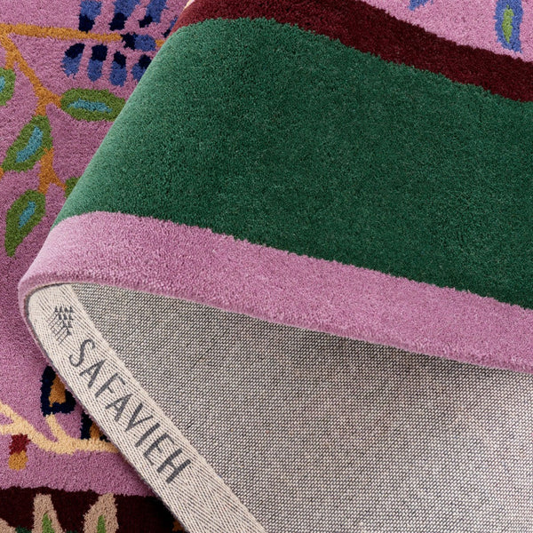 Safavieh Metro Handcrafted Floral Area Rug - Vibrant Wool & Cotton Blend For Stylish Home Décor Enhancements Purple ,Green 80% Wool,20% Cotton Met725v-2