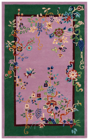 Safavieh Metro Handcrafted Floral Area Rug - Vibrant Wool & Cotton Blend For Stylish Home Décor Enhancements Purple ,Green 80% Wool,20% Cotton Met725v-2