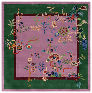 Safavieh Metro Hand-tufted Floral Area Rug - Luxurious Wool-cotton Blend, Artisanal Charm For Timeless Decor Purple ,Green 80% Wool,20% Cotton Met725v-6r