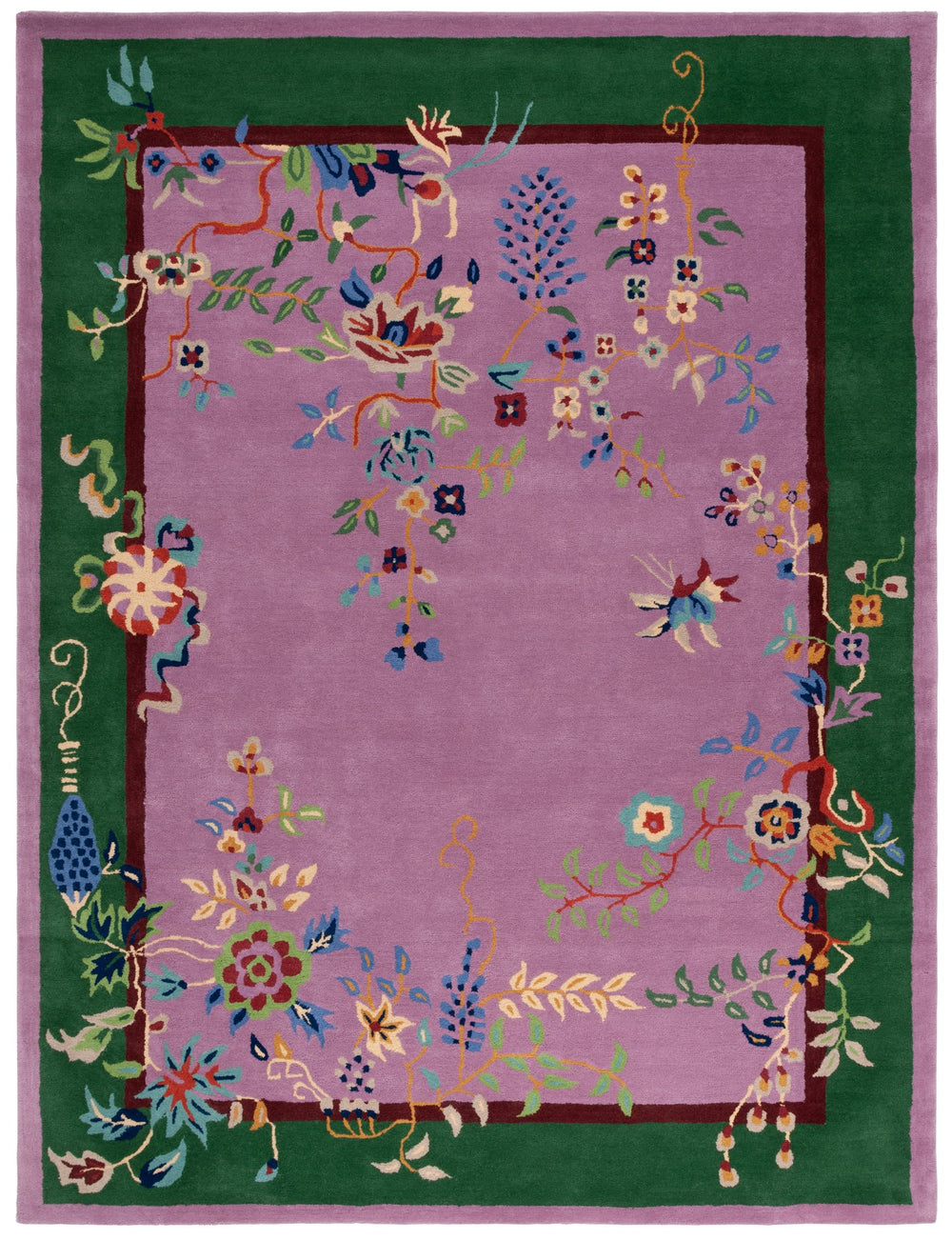 Safavieh Metro Hand-tufted Floral Area Rug - Luxurious Wool-cotton Blend, Artisanal Charm For Timeless Decor Purple ,Green 80% Wool,20% Cotton Met725v-6r