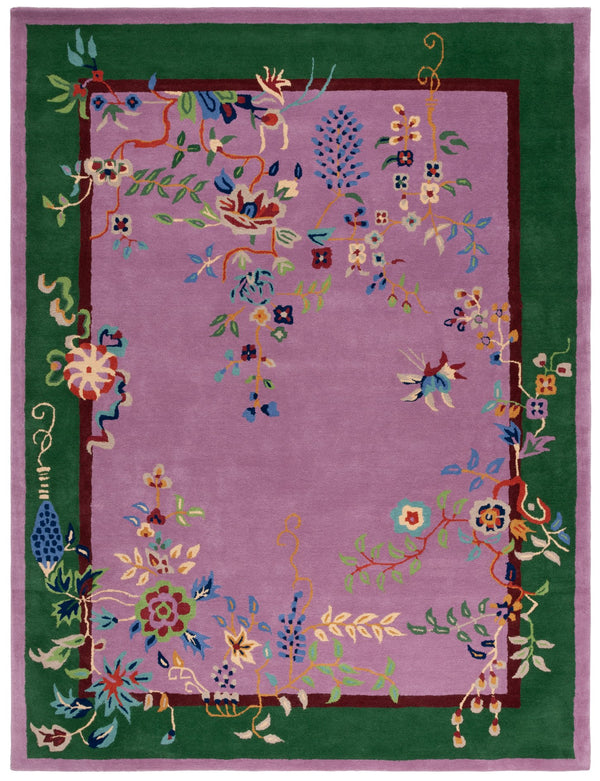 Safavieh Metro Hand-tufted Floral Area Rug - Luxurious Wool-cotton Blend, Artisanal Charm For Timeless Decor Purple ,Green 80% Wool,20% Cotton Met725v-6r