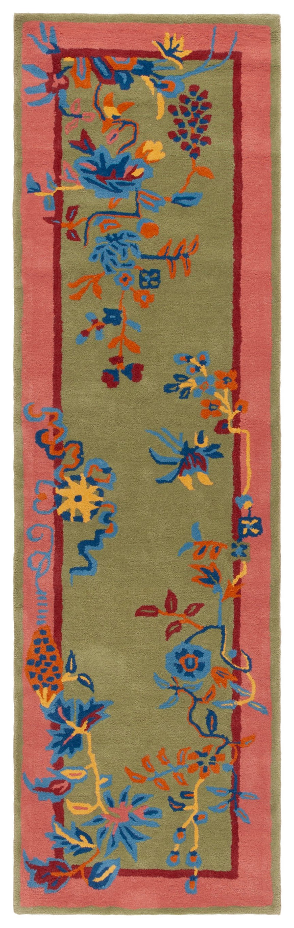 Safavieh Metro Hand-tufted Floral Area Rug - Luxurious Wool-cotton Blend, Artisanal Charm For Timeless Decor Green ,Pink 80% Wool,20% Cotton Met725y-6r