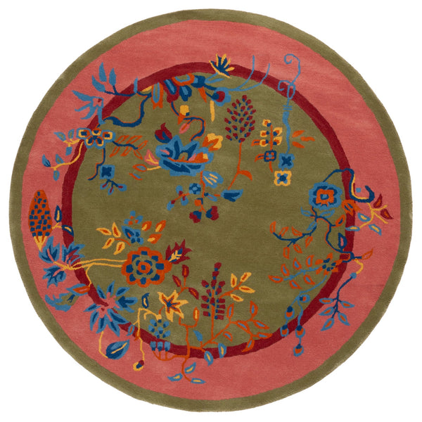 Safavieh Metro Hand-tufted Floral Area Rug - Luxurious Wool-cotton Blend, Artisanal Charm For Timeless Decor Green ,Pink 80% Wool,20% Cotton Met725y-6r