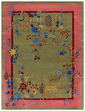 Safavieh Metro Hand-tufted Floral Area Rug - Luxurious Wool-cotton Blend, Artisanal Charm For Timeless Decor Green ,Pink 80% Wool,20% Cotton Met725y-6r