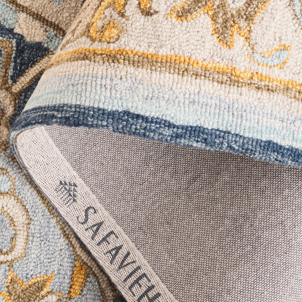 Safavieh Metro Timeless Transitional Area Rug - Hand-tufted Elegance For Sophisticated Home Decor Beige ,Grey 80% Wool,20% Cotton Met726b-28