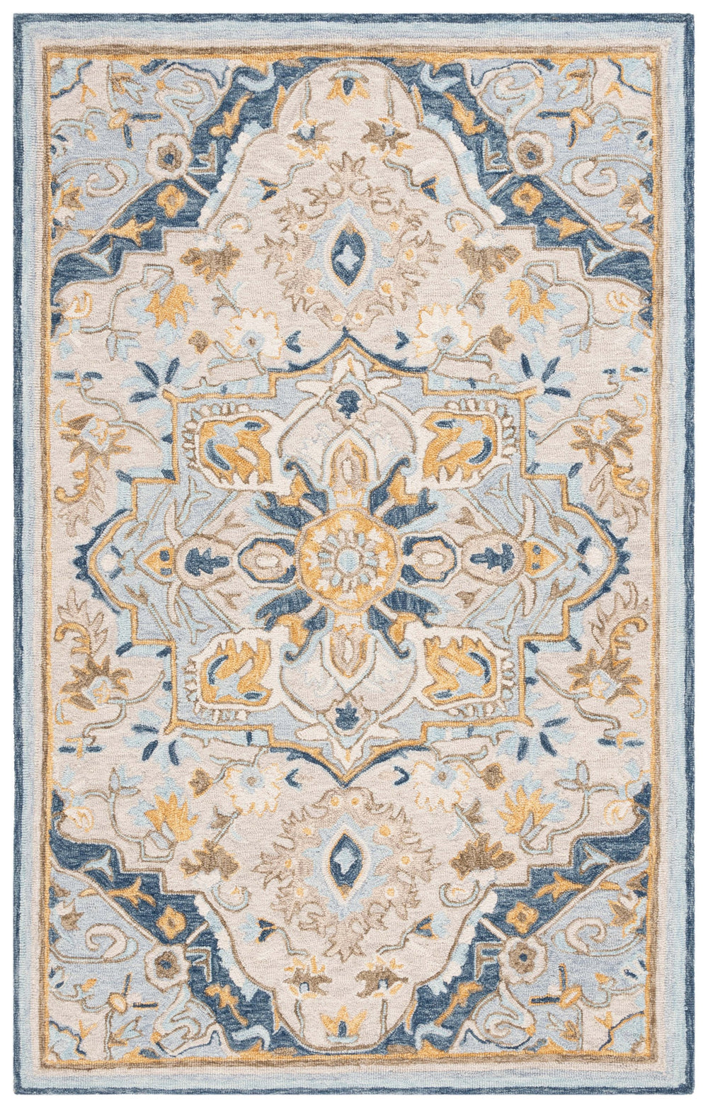 Safavieh Metro Timeless Transitional Area Rug - Hand-tufted Elegance For Sophisticated Home Decor Beige ,Grey 80% Wool,20% Cotton Met726b-28