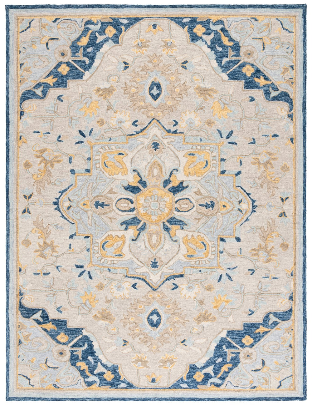 Safavieh Metro Timeless Transitional Area Rug - Hand-tufted Elegance For Sophisticated Home Decor Beige ,Grey 80% Wool,20% Cotton Met726b-28