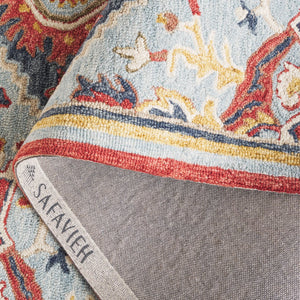 Safavieh Metro Hand Tufted Transitional Rug - Luxurious Wool & Cotton Blend With Timeless Elegance For Your Home Navy ,Red 80% Wool,20% Cotton Met727n-3