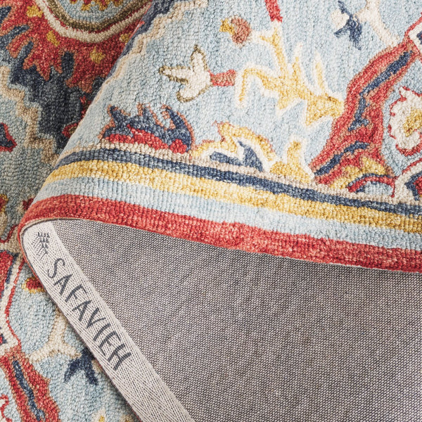 Safavieh Metro Hand Tufted Transitional Rug - Luxurious Wool & Cotton Blend With Timeless Elegance For Your Home Navy ,Red 80% Wool,20% Cotton Met727n-3