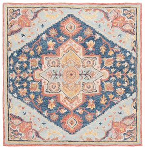 Safavieh Metro Hand Tufted Transitional Rug - Luxurious Wool & Cotton Blend With Timeless Elegance For Your Home Navy ,Red 80% Wool,20% Cotton Met727n-3