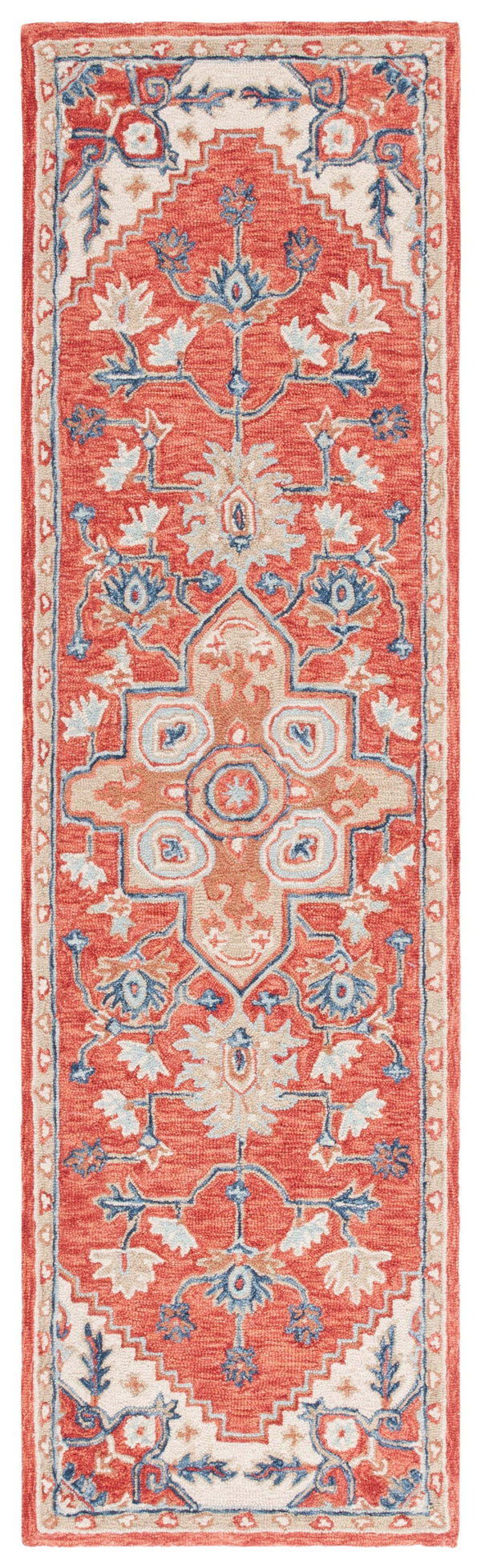 Safavieh Metro Exquisite Hand-tufted Area Rug - Timeless Elegance With Floral & Geometric Patterns, 80% Wool Red ,Beige 80% Wool,20% Cotton Met728q-28