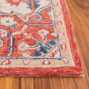 Safavieh Metro Exquisite Hand-tufted Area Rug - Timeless Elegance With Floral & Geometric Patterns, 80% Wool Red ,Beige 80% Wool,20% Cotton Met728q-28