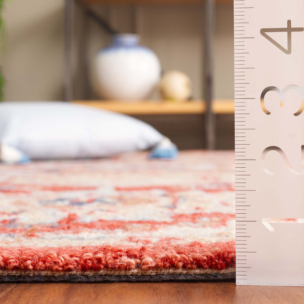 Safavieh Metro Exquisite Hand-tufted Area Rug - Timeless Elegance With Floral & Geometric Patterns, 80% Wool Red ,Beige 80% Wool,20% Cotton Met728q-28