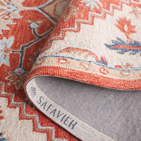 Safavieh Metro Exquisite Hand-tufted Area Rug - Timeless Elegance With Floral & Geometric Patterns, 80% Wool Red ,Beige 80% Wool,20% Cotton Met728q-28