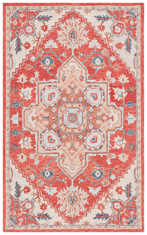 Safavieh Metro Exquisite Hand-tufted Area Rug - Timeless Elegance With Floral & Geometric Patterns, 80% Wool Red ,Beige 80% Wool,20% Cotton Met728q-28
