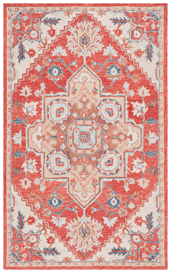 Safavieh Metro Exquisite Hand-tufted Area Rug - Timeless Elegance With Floral & Geometric Patterns, 80% Wool Red ,Beige 80% Wool,20% Cotton Met728q-28