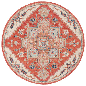Safavieh Metro Exquisite Hand-tufted Area Rug - Timeless Elegance With Floral & Geometric Patterns, 80% Wool Red ,Beige 80% Wool,20% Cotton Met728q-28